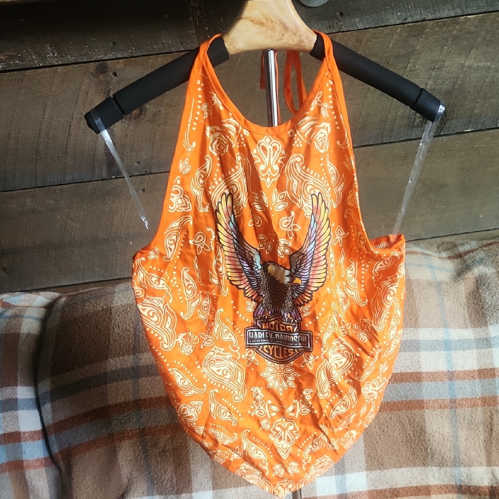 Harley-Davidson Orange Bandana Print Tank Top